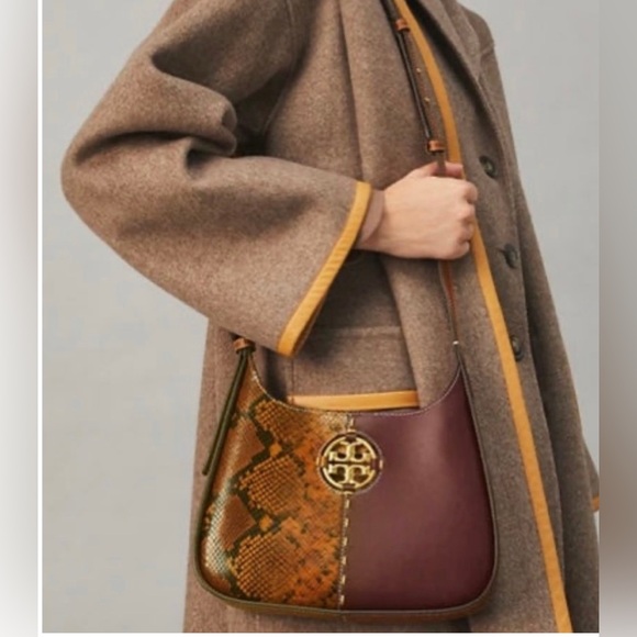 Tory Burch Brown and Tan Shoulder Bag with Gold Emblem🤎 - Picture 15 of 15